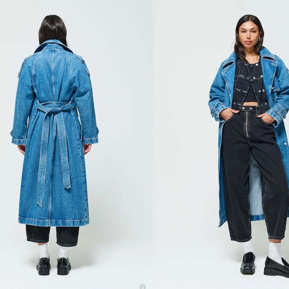 NWT Etica Jaques Denim Trench Coat (Medium Wash) - Picture 2 of 16